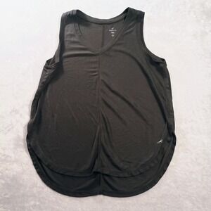 Freely Tank Top Womens Medium Black V Neck Curved Hem Lightweight Athletic